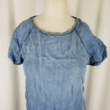 Life In Progress Denim Blue Jean Oversized Baggy Sack Dress Womens S Chambray SS