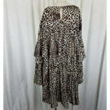 Missguided Animal Leopard Print Layered Tiered Swing Dress Womens 14 Plus Mini