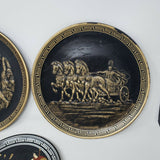 Vintage Greek Hand Made Fig Warrior Terracotta Pottery Plates Lot 3 Chariot Lg
