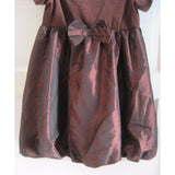 Little Bitty Chocolate Brown Velvet Metallic Sheen Bubble Dressy Dress Girls 6X