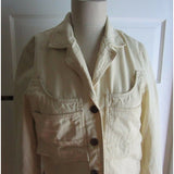 J. Jill Ivory 100% Cotton Soft Denim Cropped Jean Jacket Womens XS Butter Yellow