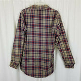 The Warm-Up Nylon Quilted Lined Plaid Flannel Long Sleeve Shirt Mens M Vintage