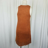 Garage Microfiber Tunic Tank Slip Mini Dress Womens S Cut Out Punch Design Rust