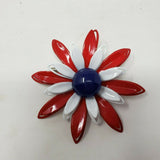 Lot 2 Vintage Antique Floral Metal Enamel Painted Danish Brooches Pins W Germany