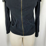 Guess Funnel Cowl Neck Shawl Collar Zip Up Sweatshirt Sweater Jacket Womens M