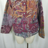Tantrums Quilted Paisley Tapestry Art To Wear Jacket Blazer Womens L Corduroy
