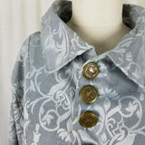 Funhouse NYC Gothic Steampunk Scroll Military Swing Coat Womens L Rocker Pirate