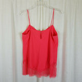 Victoria's Secret Lace Trim Accents Tank Top Cami Camisole Womens M Coral Salmon