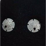 Sand Dollar Stud EARRINGS Pewter Made in the USA Silver Metal Beach Ocean Theme