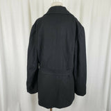 Jones New York Wool Midi Military Double Breasted Peacoat Womens 14 Black G-III