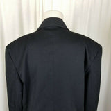 Esprit Collection Black Twill Blazer Jacket Womens L Vintage Preppy 3 Button 80s