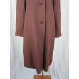 Vintage Mid Century Burnt Orange Brown Wool Mottled Tweed Coat Cloak Womens S M