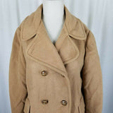 Mackintosh 90s Camel Wool Double Breasted Peacoat Car Coat Jacket Womens 14 USA