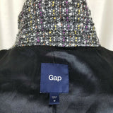 Gap Wool Cotton Double Breasted Cropped Mottled Tweed Peacoat Jacket Womens M