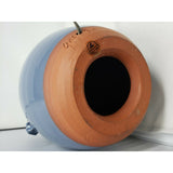 Gris Pottery Vintage Handled Jug Blue Terracotta Table Lamp 1986 10" Signed IL
