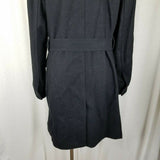 Gap Wool Blend Belted Tie Sash Trench Coat Peacoat Womens M Charcoal Gray