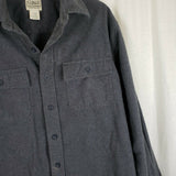 LL Bean Chamois Brushed Cotton Flannel Button Down Long Sleeve Shirt Mens L Gray