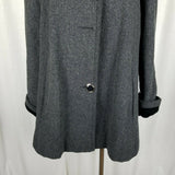Jofeld De Ball Velvet Trim Short Aline Skater Swing Peacoat Jacket Womens L Gray