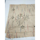 Ethnic Folk Dancers Printed Needlework Craft 32x34 Slub Linen Fabric No. 688