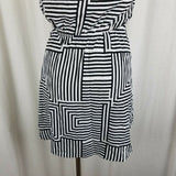 Forever 21 Black & White Abstract Blouson Dress Womens S Psychedelic Patchwork