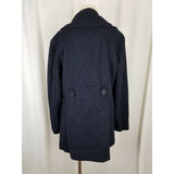 G.H. Bass Heritage Wool Double Breasted Trench Peacoat Coat Womens L Navy Blue