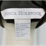 Jessica Holbrook Faux Suede Microfiber Sleeveless Button Up Shirt Top Womens L