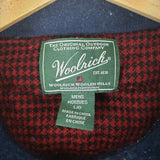 Woolrich Sweater Mens L 1/4 Zip Henley Wool Knit Fleece Collar Funnel Neck Blue