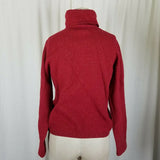 LL Bean Merino Wool Angora Turtleneck Sweater Womens XS Mottled Red Lightweight