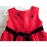La Princess Embroidered Floral Taffeta Velvet Sash Twirl Party Dress Girls 18M