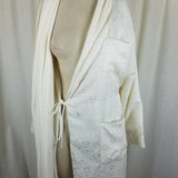 Vintage Shelton's York Beach Spa Wrap Maxi Robe Womens L Tie Waist Braided Trim