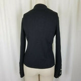 Clorinda Merino Wool Cardigan Sweater Jacket Womens S Black Collared Italy Top