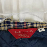 The Warm-Up Nylon Quilted Lined Plaid Flannel Long Sleeve Shirt Mens M Vintage