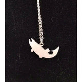 Salmon Wide Mouth Bass Fish Pewter Silver Chain Necklace Pendant Charm Jewelry