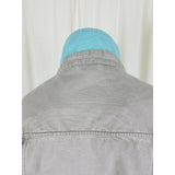 LL Bean Sunwashed Gray Canvas Zip Up Short Barn Coat Denim Jean Jacket Womens L