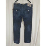 True Religion Skinny with Flaps Pocket Faded Mens 36 Dark Denim Blue Jeans 40x33
