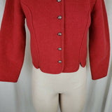 Giesswein Boiled Wool Red Cardigan Sweater Jacket Austria Tirol Maser Womens S 8