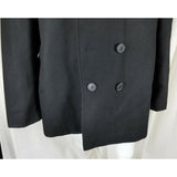 Calvin Klein Double Breasted Black Wool Peacoat Jacket Coat Mens XL Quilted