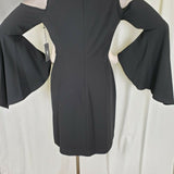Vince Camuto Shimmer Luxe Bell Sleeve Bare Cold Shoulder Dress Womens S 9157903