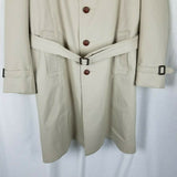 John Weitz by Casualcraft Insulated Belted Trench Coat Mens 46R Faux Fur Liner