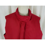 Vintage J Crew Red Zip Up Goose Down Nylon Quilted Puffer Vest Womens XL Funnel
