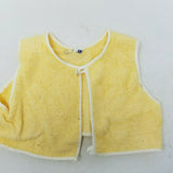 Vintage Yellow White Sheep Applique Open Front Terrycloth Vest Top Baby Boys 12M