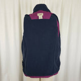 LL Bean Nylon Fleece Lined Vest Womens XS Full Zip Up Outdoor Mountain Raspberry