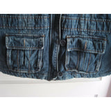 Limited Too 2 Hooded Insulated Denim Blue Jean Jacket Quilted Lining Girls XL 16