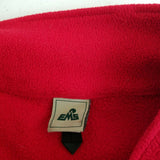 Vintage EMS Full Zip Up Fleece Jacket Mens L Eastern Mountain Sports Red Black