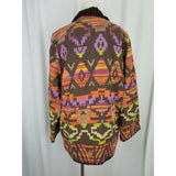 Cedar Canyon Woven Jacket Southwestern Tapestry Tribal Coat Jacket Womens L