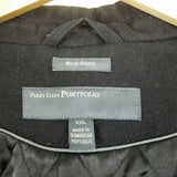 Perry Ellis Portfolio Wool Blend Quilted Peacoat Jacket Car Coat Mens XXL Black