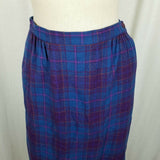 Pendleton Virgin Wool Tartan Scotch Plaid Skirt Womens 10 USA Yellow Label Blue