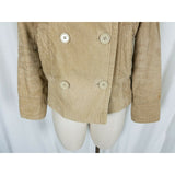 Gap Corduroy Double Breasted Trench Style Short Peacoat Jacket Womens S Camel