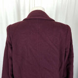 JG Hook Double Breasted Winter Wool Military Short Peacoat Coat Womens 2P Maroon
