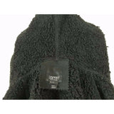 Esprit Vegan Sherpa Shearling Fur Faux Suede Hooded Parka Jacket Peacoat M